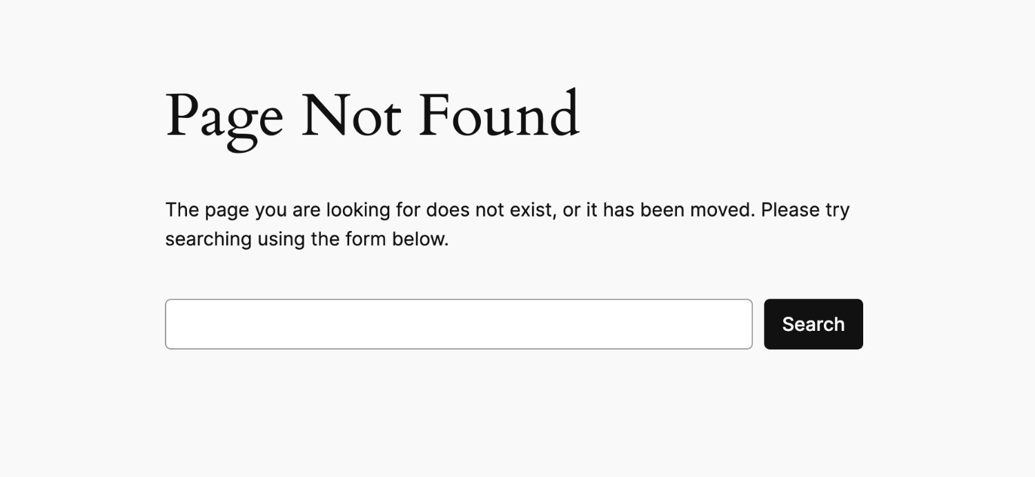404-not-found - SearchWP How to Fix WordPress Search Not Working (4 Main Issues Fixed): Page not found example
