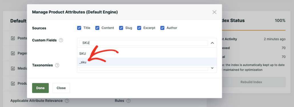 Add SKU custom field