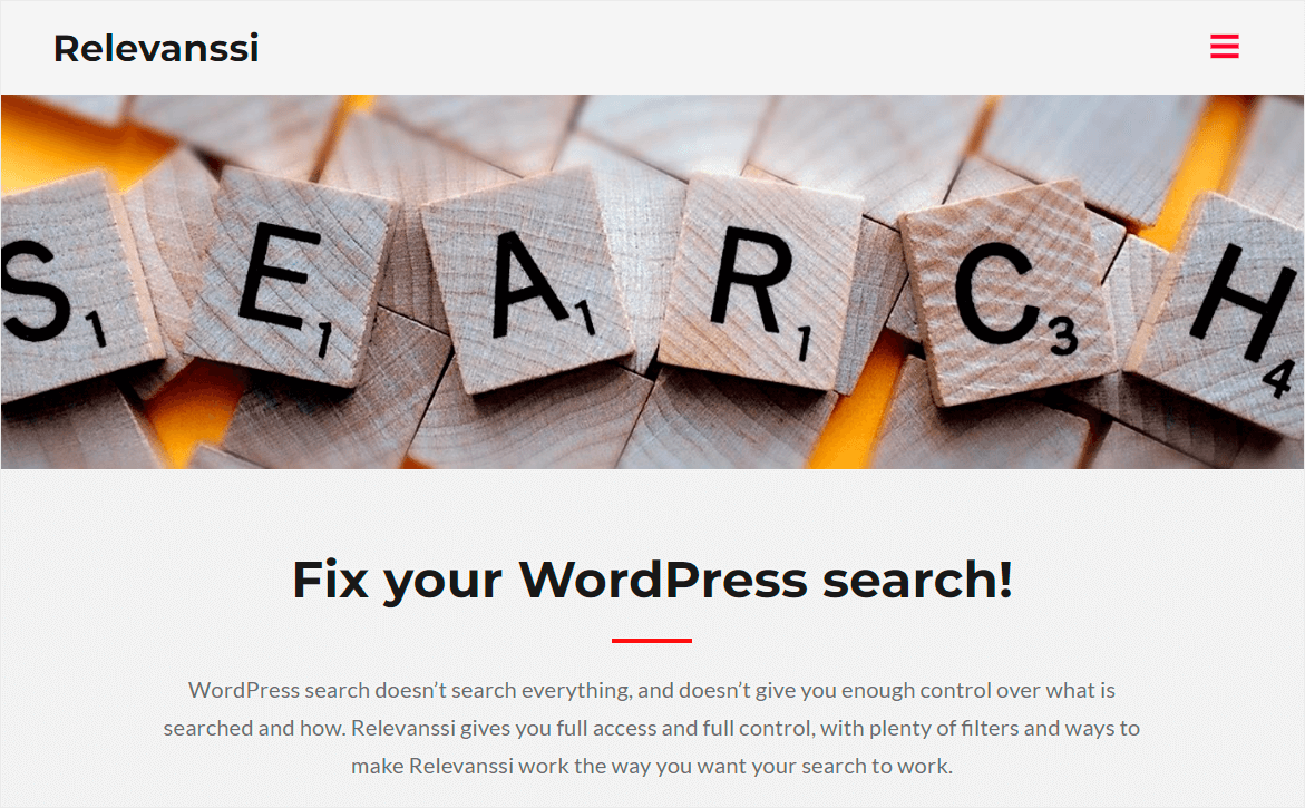 Relevanssi official website - SearchWP Relevanssi official website