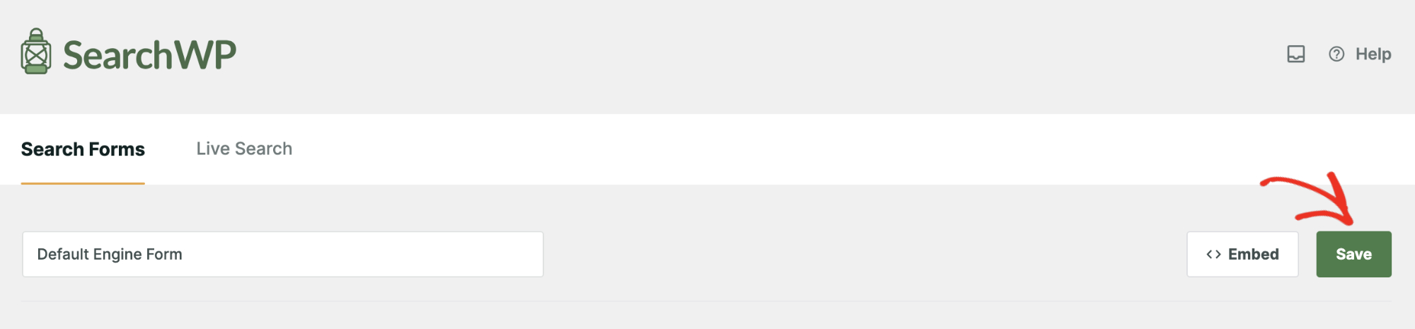 Saving-search-form - SearchWP How to customize the WooCommerce search results page: Create Search Form Step 4