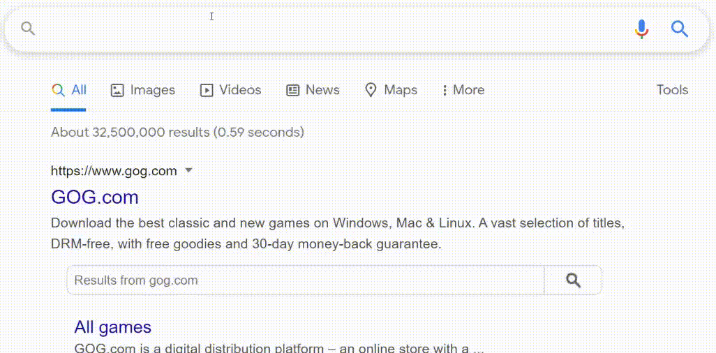 WordPress live autocomplete search in action