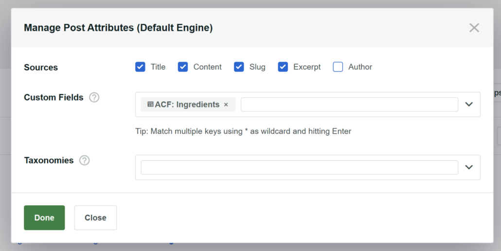 ACF field in SearchWP - SearchWP ACF field in SearchWP