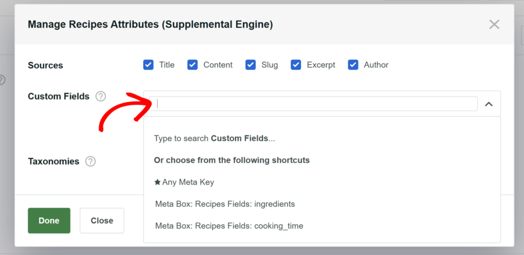 Add meta box custom fields