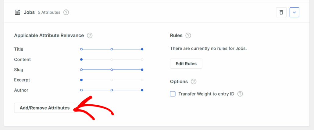 Add remove jobs attribute - SearchWP Add remove jobs attribute