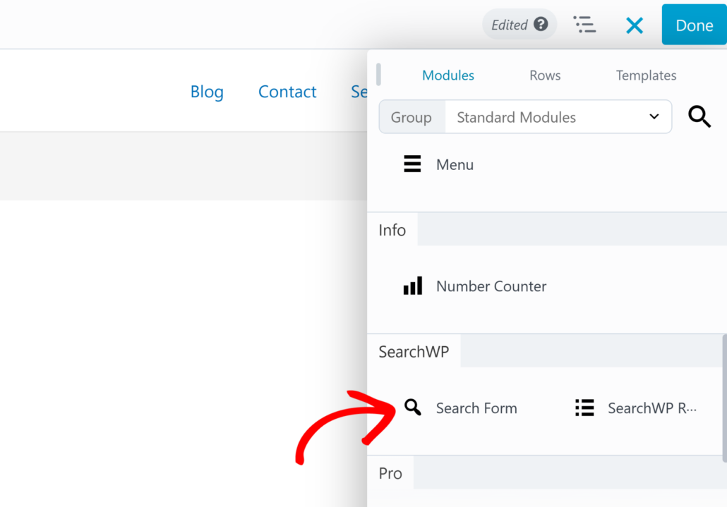 Add search form module