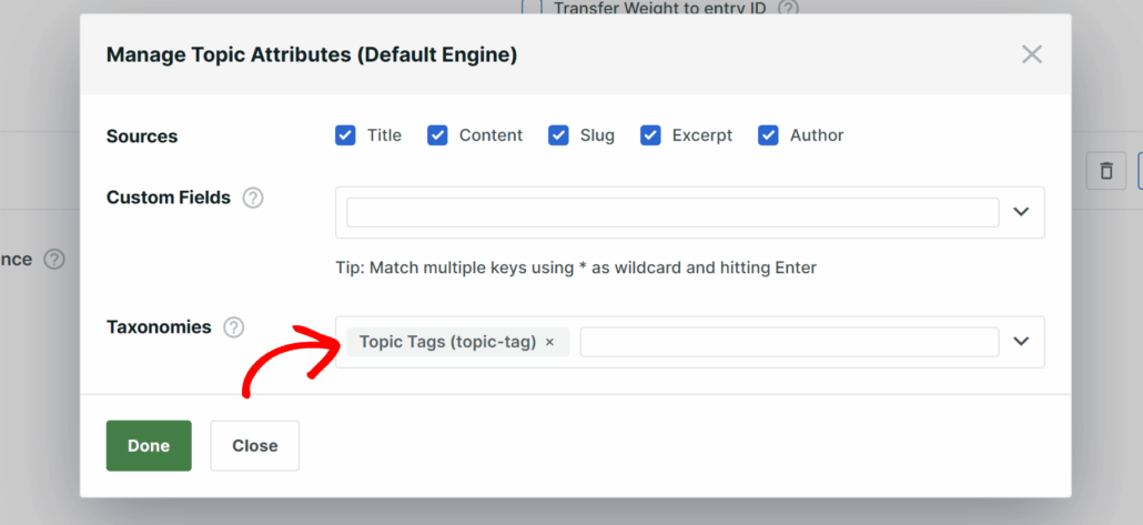 Add topic tags attribute - SearchWP Add topic tags attribute