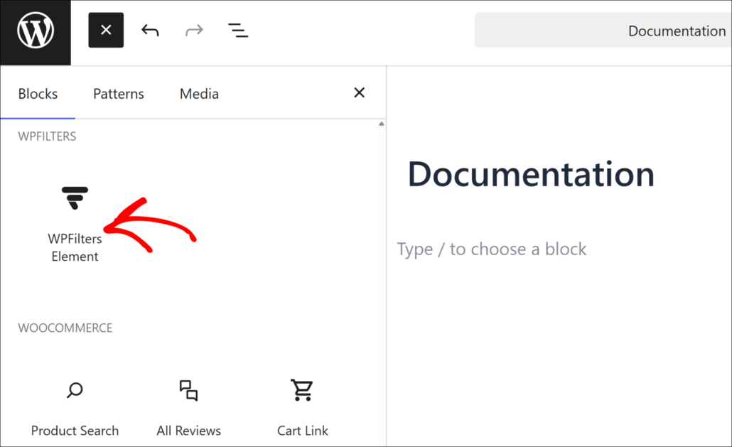 Add WPFilters block to docs - SearchWP Add WPFilters block to docs
