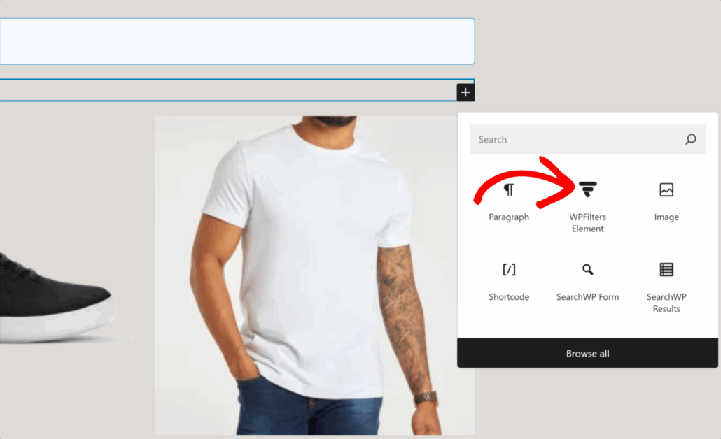 Add WPFilters element block in shop page - SearchWP Add WPFilters element block in shop page