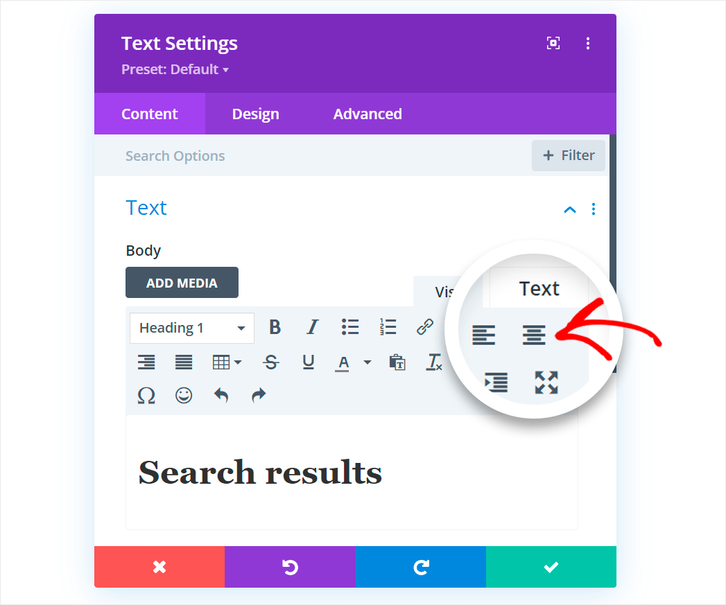 align text to the center
