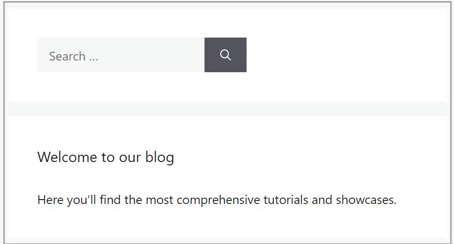 category choose search field