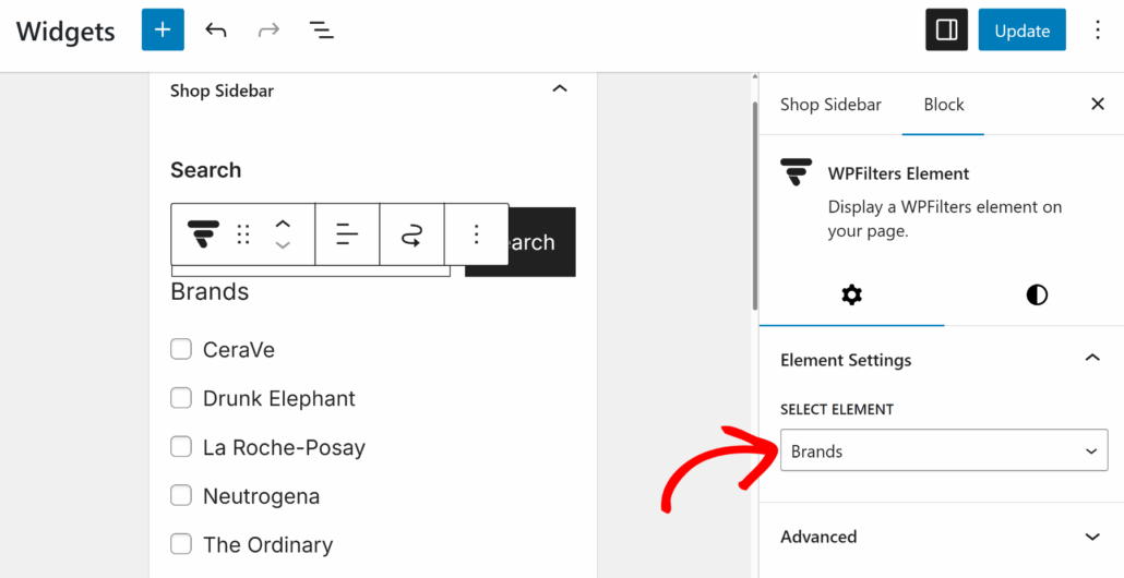 Choose brands filter from settings panel - SearchWP Choose brands filter from settings panel