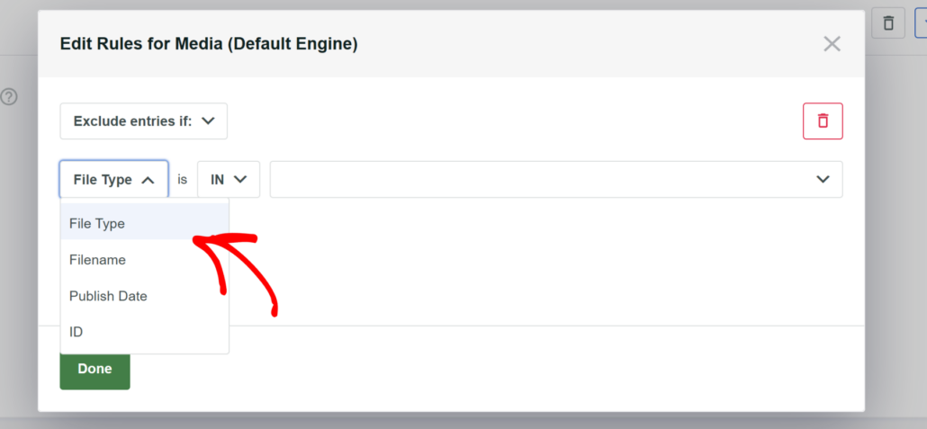 Choose how to exclude documents from search