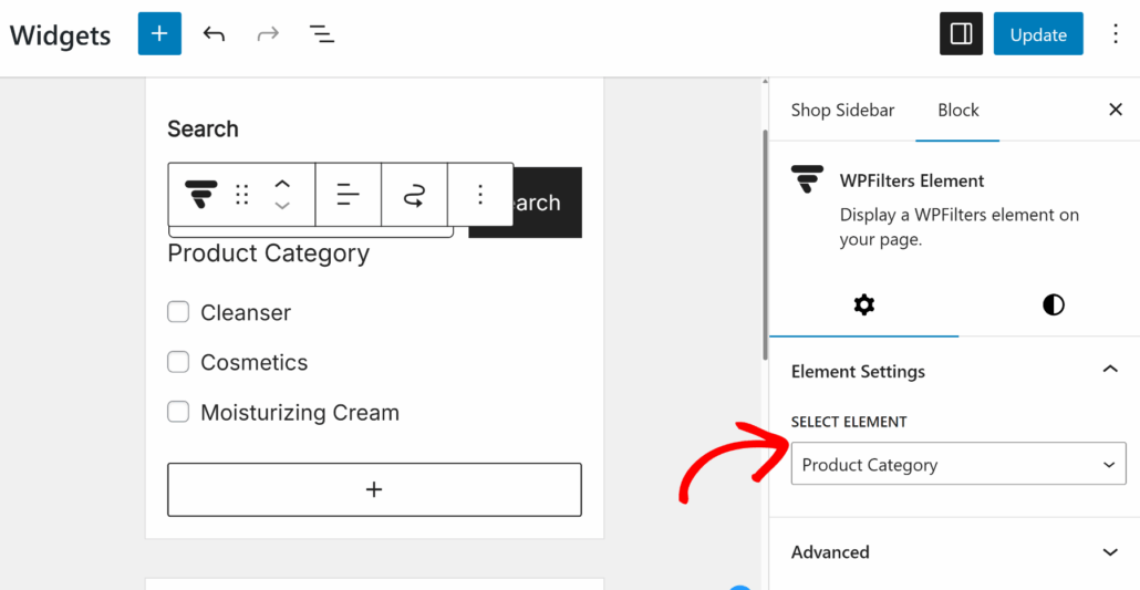 Choose product category filter - SearchWP Choose product category filter
