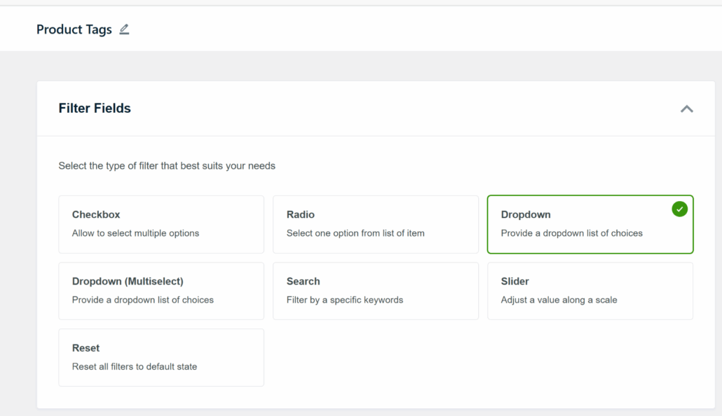 Choose WooCommerce tags filter fields - SearchWP Choose WooCommerce tags filter fields
