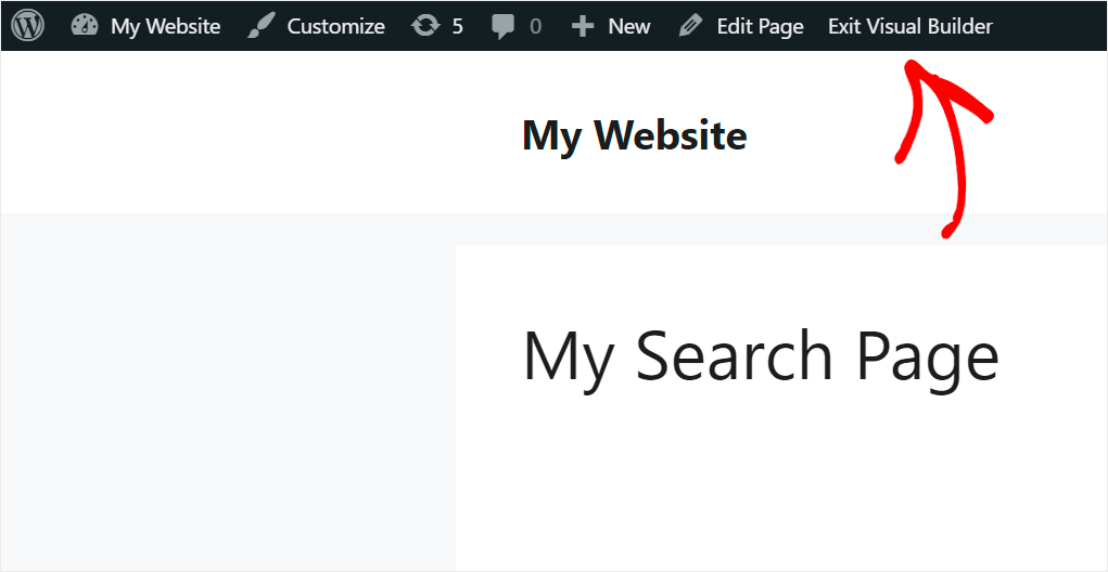 click Exit Visual Builder