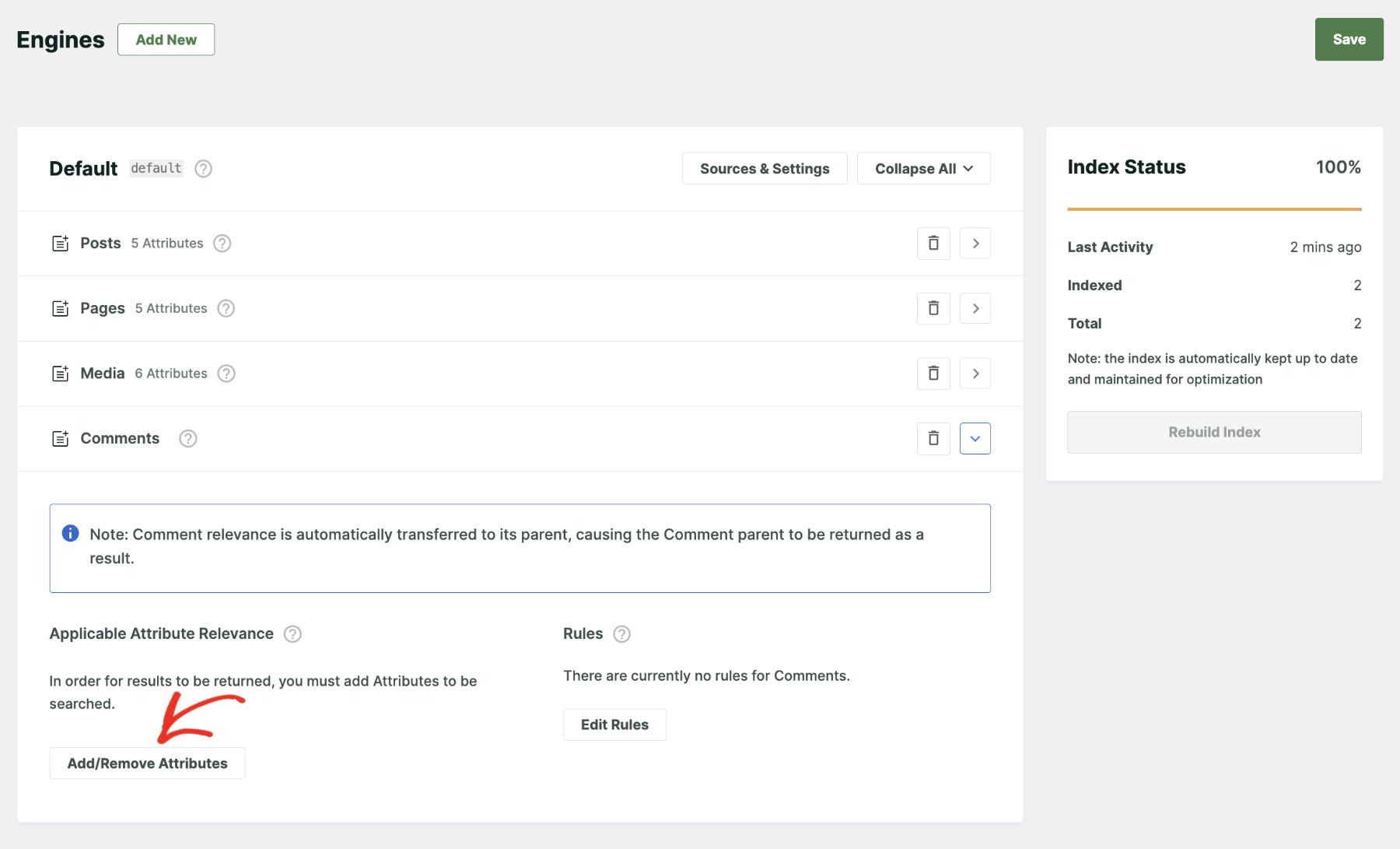 config-engine-step3 - SearchWP How To Make Comments Searchable In WordPress: Configure Search Engine Step 3