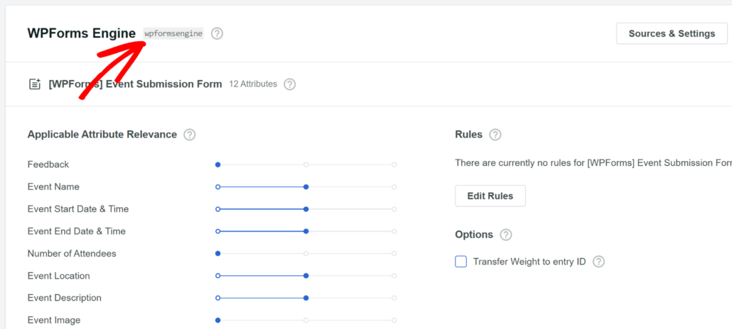 Copy name of new engine