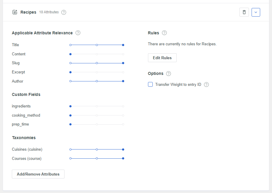 definir pesos de atributos em um mecanismo de pesquisa do SearchWP