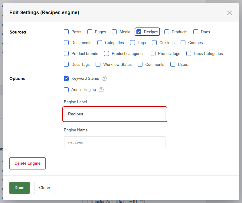 selecionar um tipo de postagem personalizado como fonte de pesquisa do SearchWP