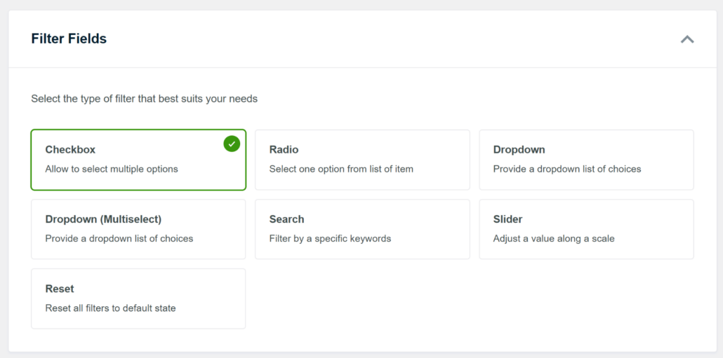Create the type of filter you want