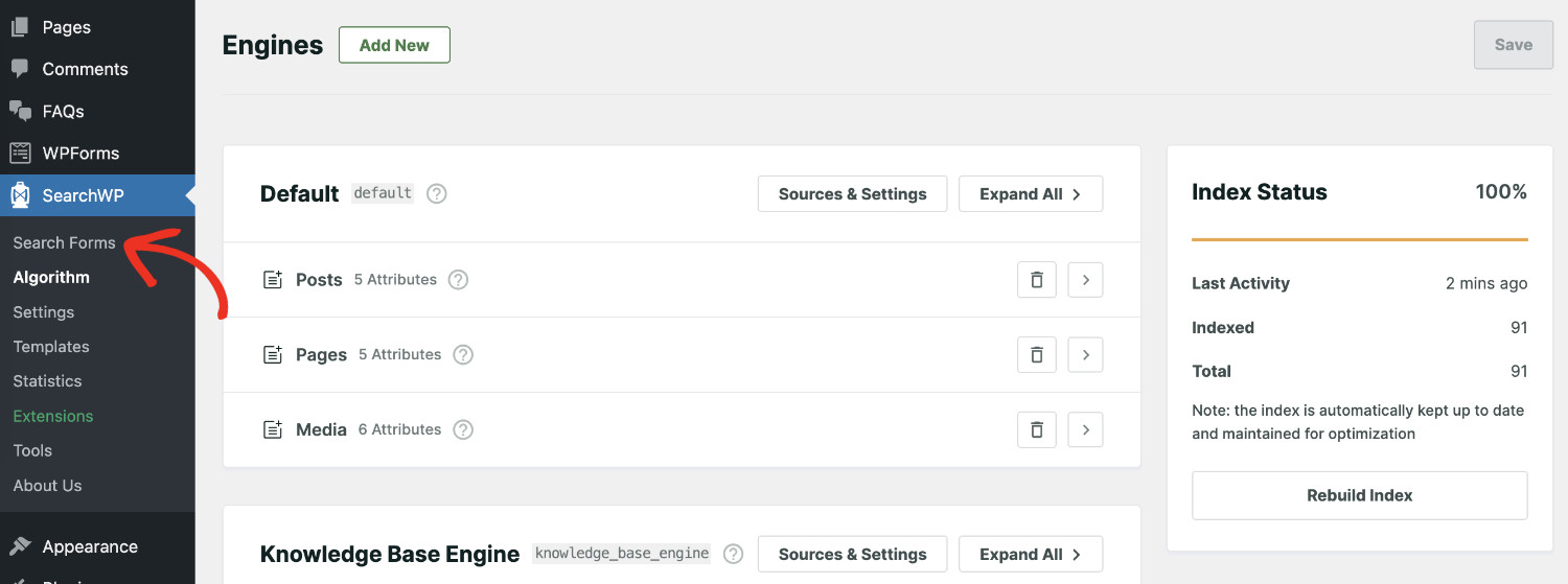 How To Make The Knowledge Base Searchable In WordPress: Creating a search form step 1