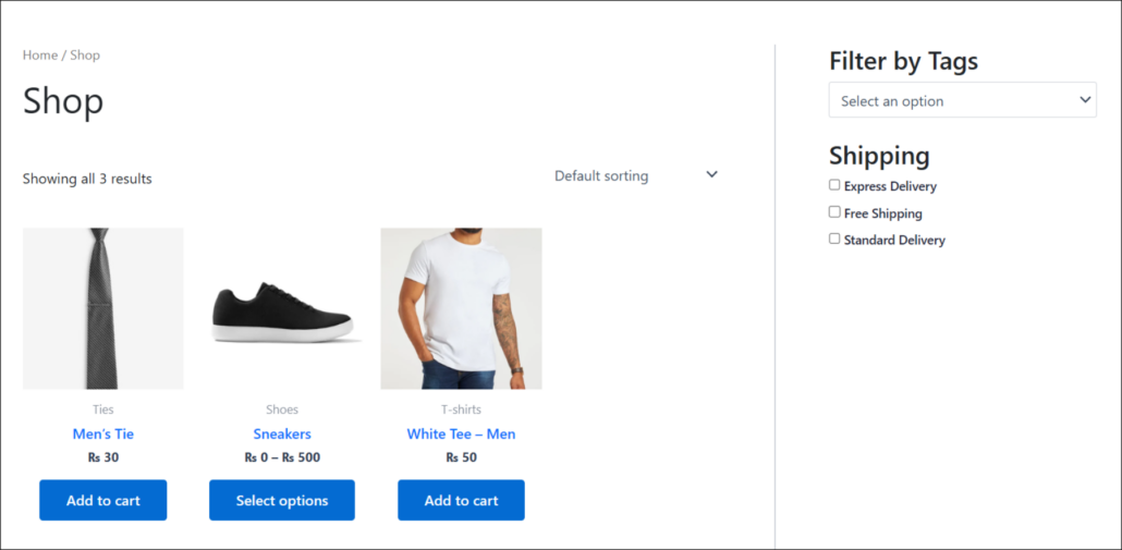 Dropdown tag filter preview - SearchWP Dropdown tag filter preview