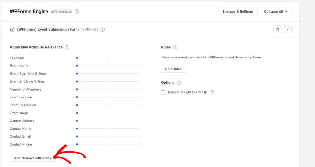 Edit attributes for WPForms