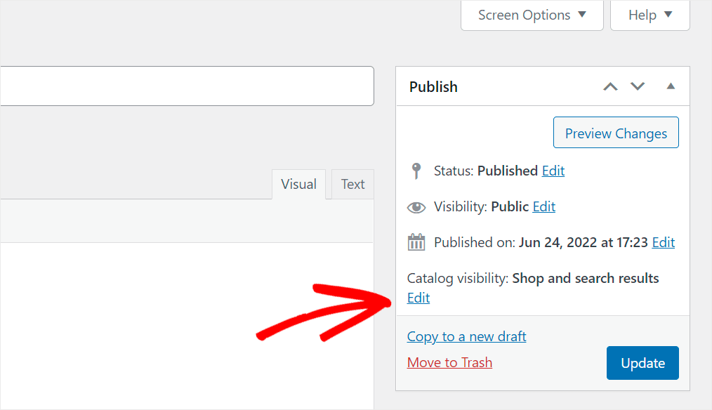 edit the catalog visibility