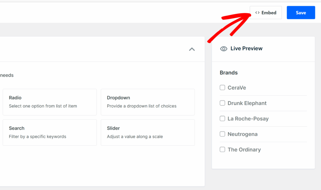 Embed brand filters - SearchWP Embed brand filters