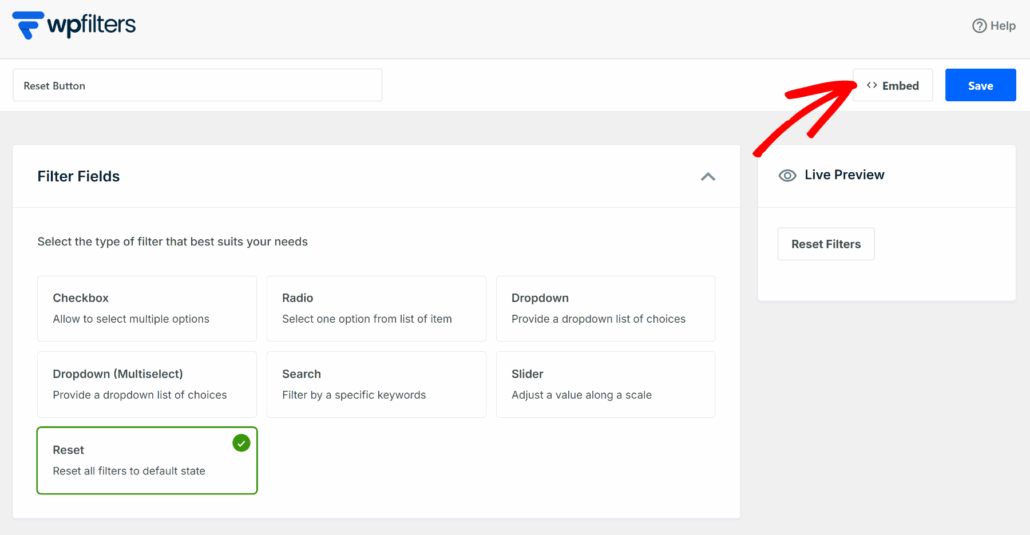 Embed the reset button - SearchWP Embed the reset button