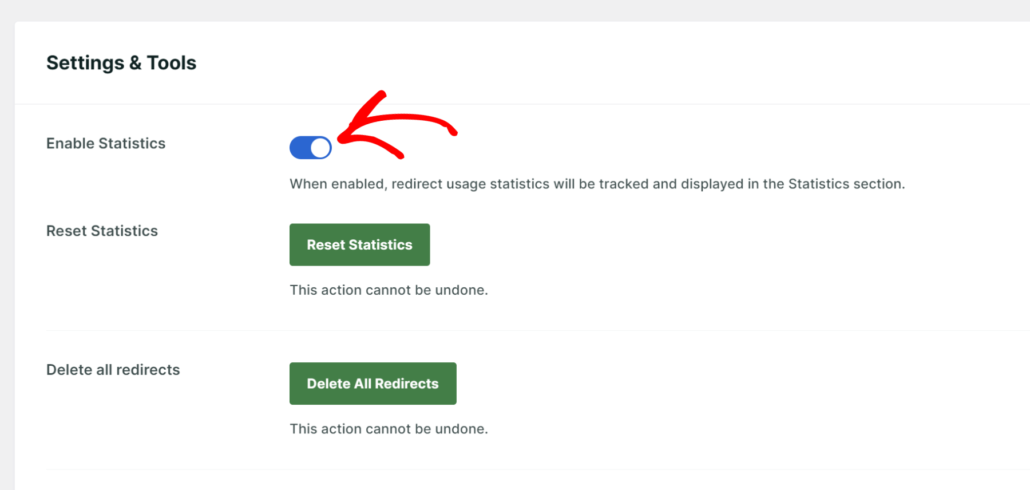 Activer les statistiques pour les redirections