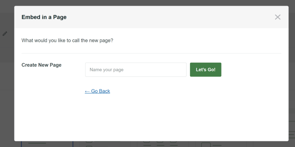 Enter a name for new results page
