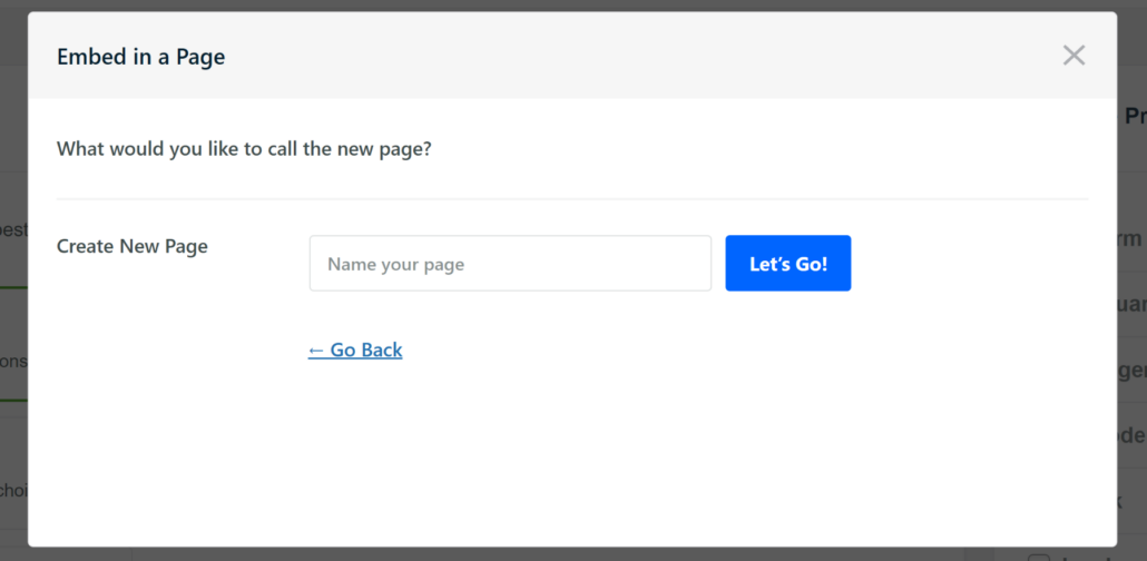 Enter name for new filters page