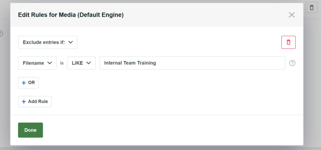 Enter name of file to exclude