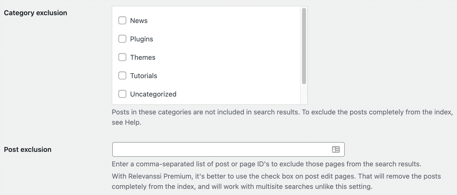 exclude a category from search with Relevanssi - SearchWP exclude a category from search with Relevanssi