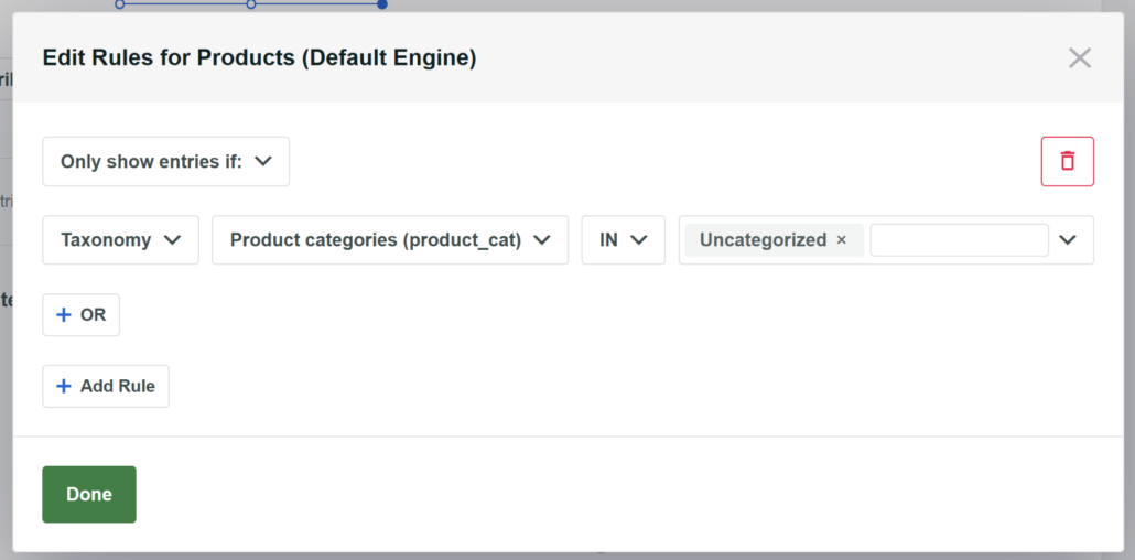 Exclude products rules - SearchWP Exclude products rules