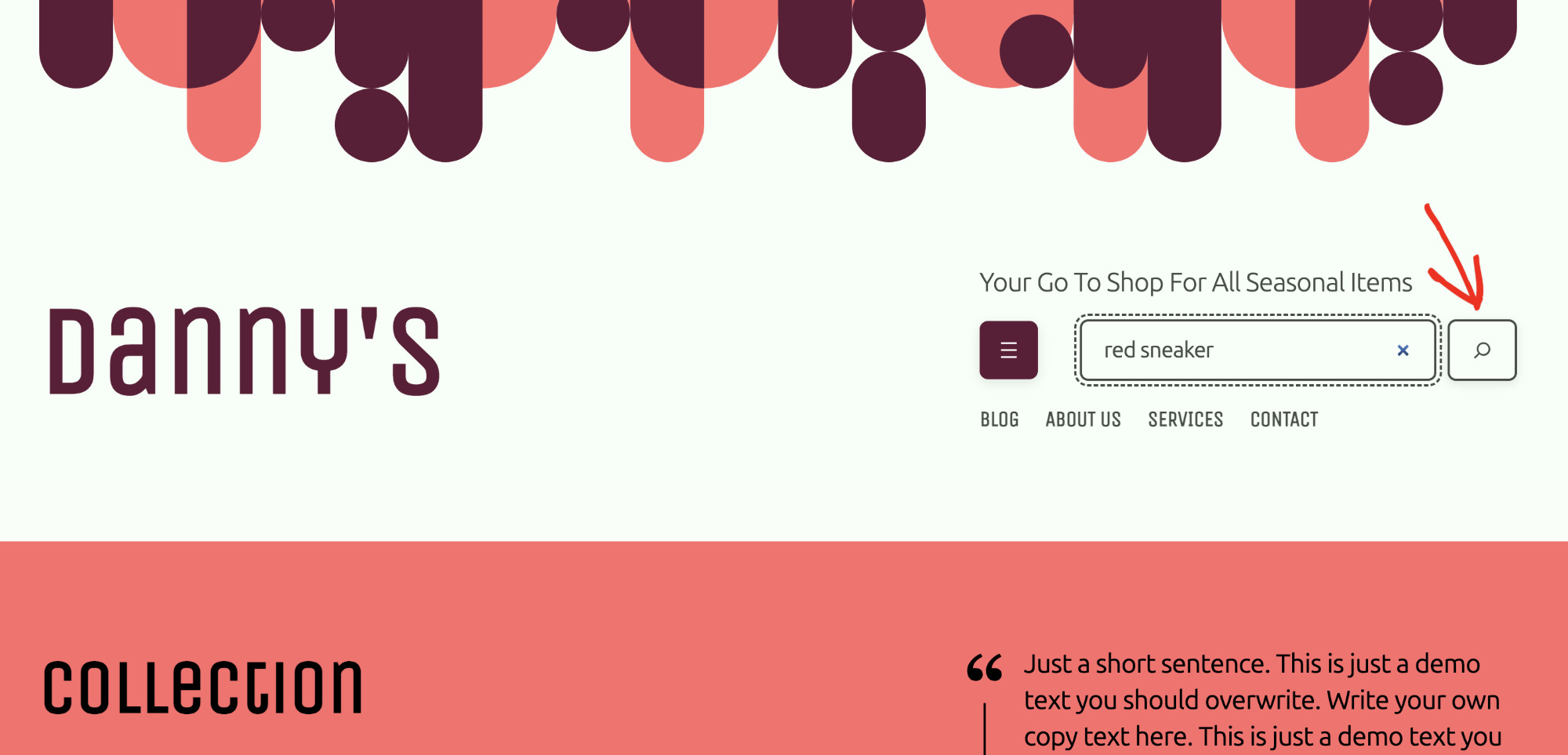 How to redirect search results in WordPress: Final result Step 1