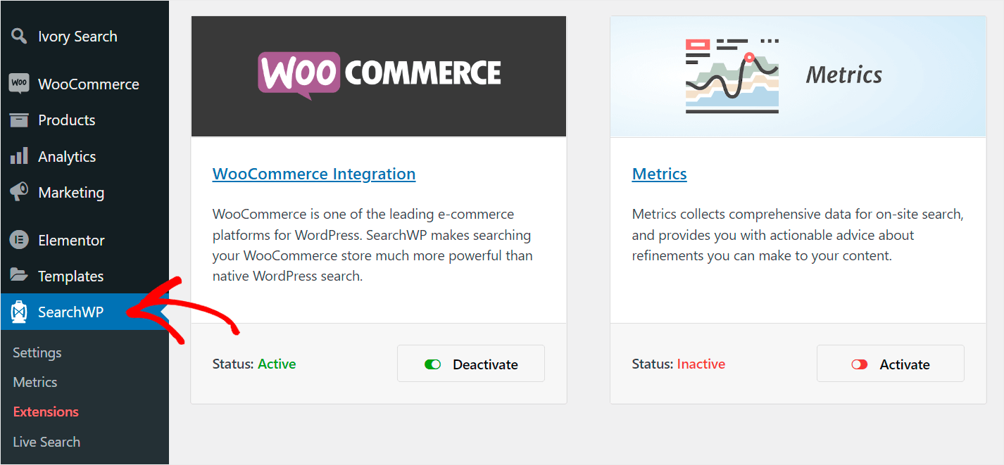 go to SearchWP settings