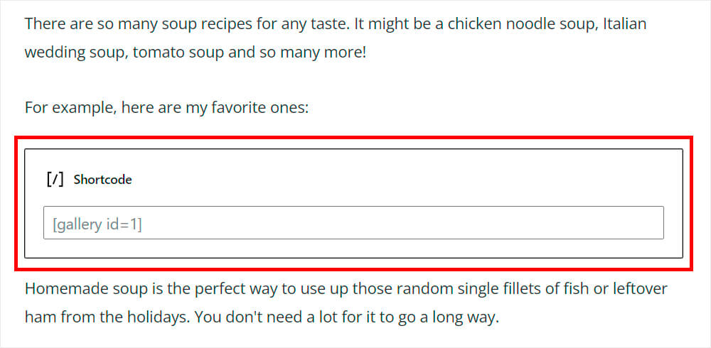 How To Include Shortcode Results In WordPress Search: How the WordPress shortcode looks like