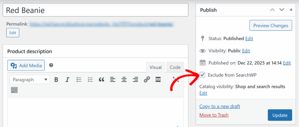 Include exclude from SearchWP for products - SearchWP Include exclude from SearchWP for products