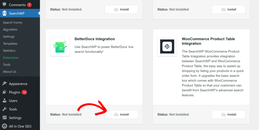 Install BetterDocs extension