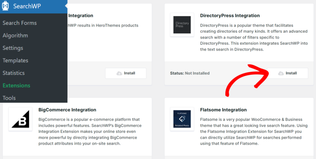 Install DirectoryPress extension - SearchWP Install DirectoryPress extension