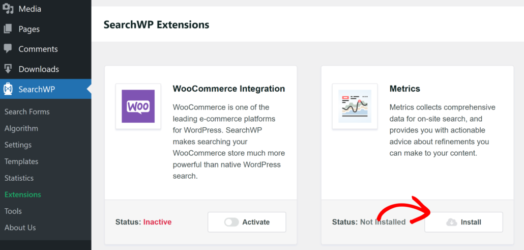 Install metrics addon - SearchWP Install metrics addon
