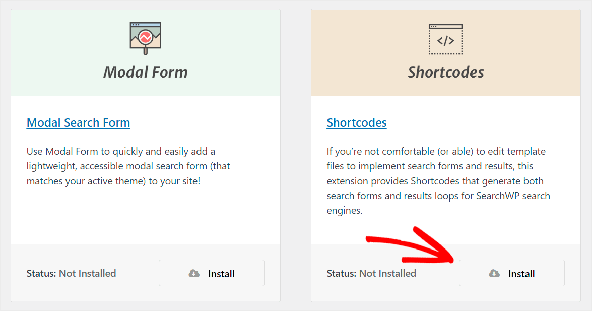 install the Shortcodes extension
