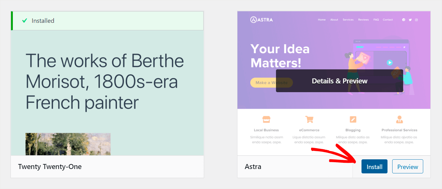 install your theme