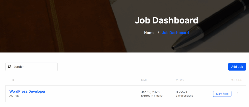 Job board search preview - SearchWP Job board search preview