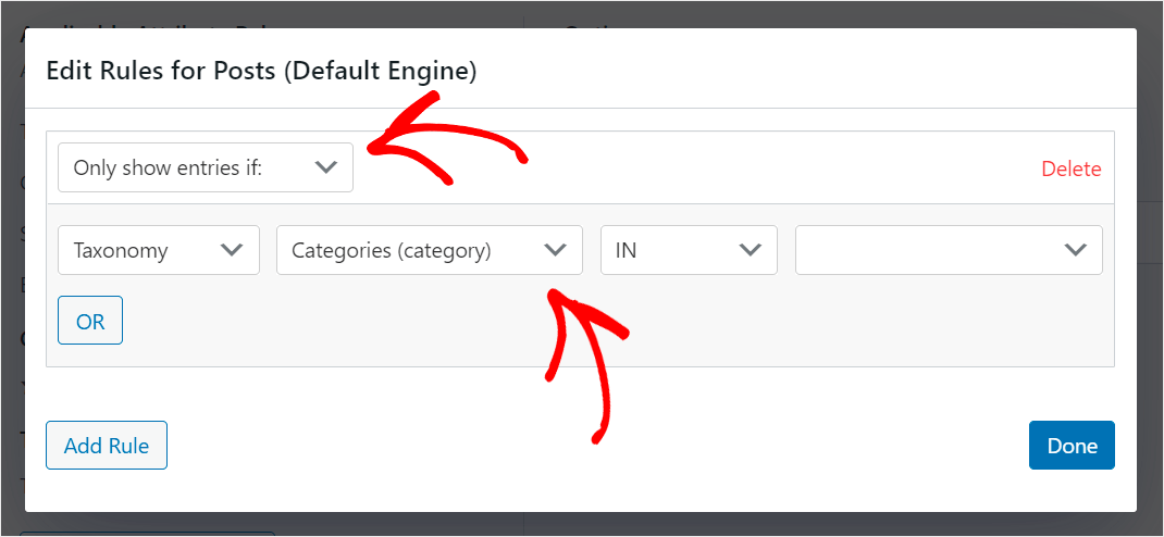 limit search to a specific category