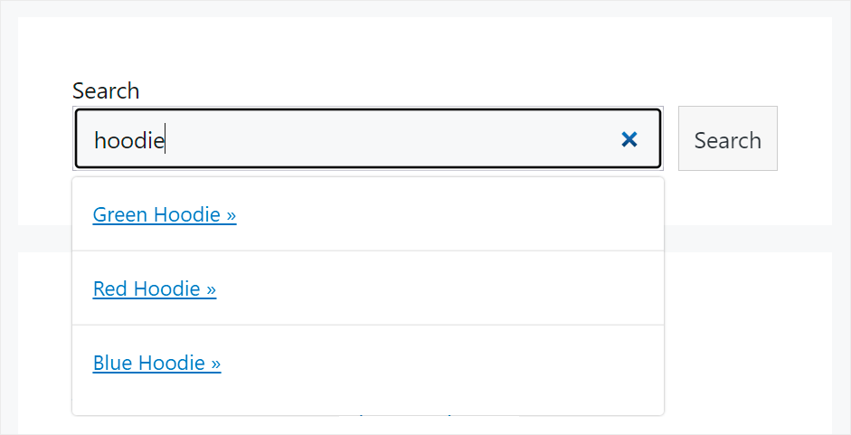 live Ajax search on a WooCommerce store