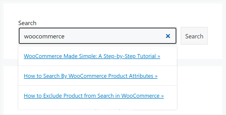 live search on a site