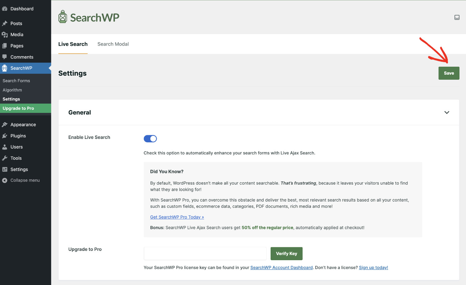 How To Add Live Search To WordPress For Free: Modify Search Results Step 4
